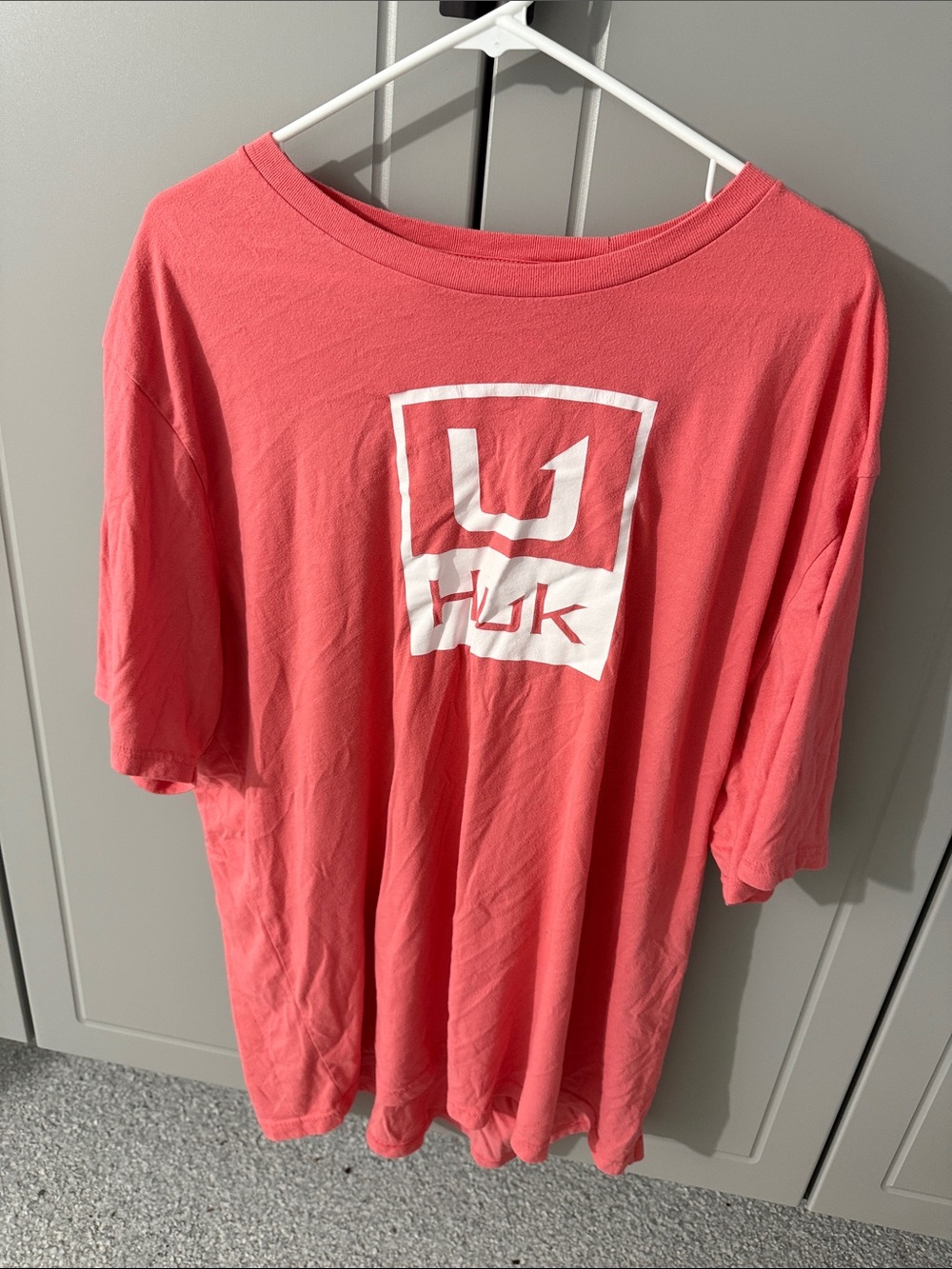 Huk Coral Pink Logo Tee